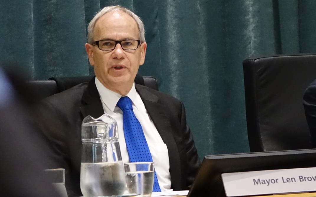 Len Brown at the Auckland Council meeting on Thursday 25 June.