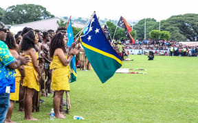 Crowds gathered to watch the opening of the 6th Melanesian Arts Festival in Solomon Islands.