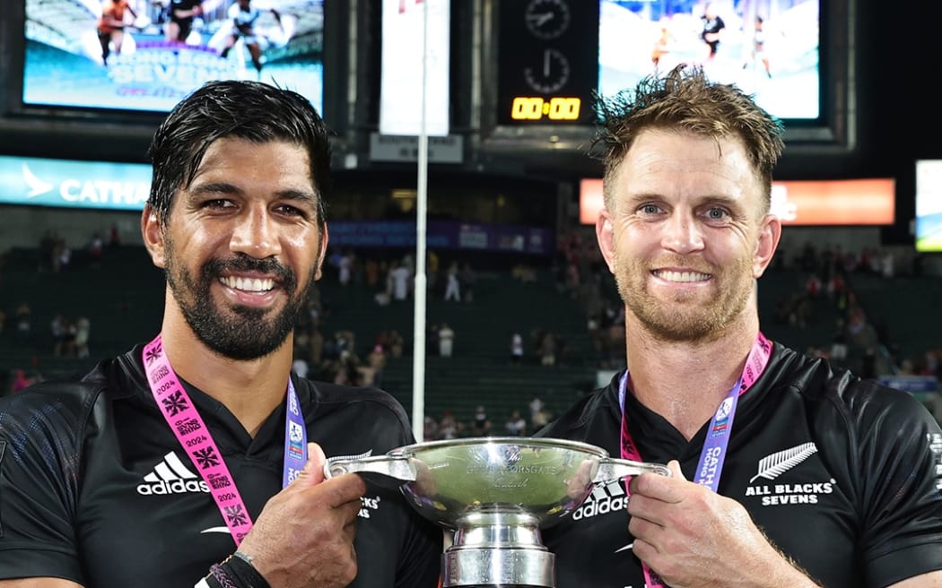 New Zealand players celebrate their wins in Hong Kong.