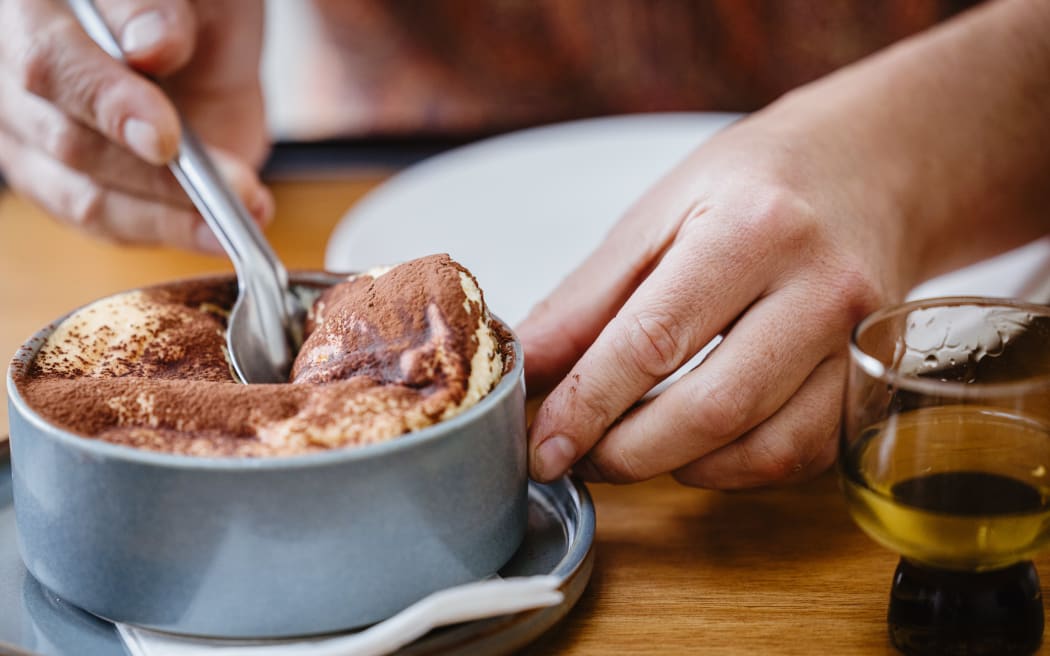 Rum and hazelnut tiramisu, as made by Dan Pistone of Sazio restaurant, Hastings