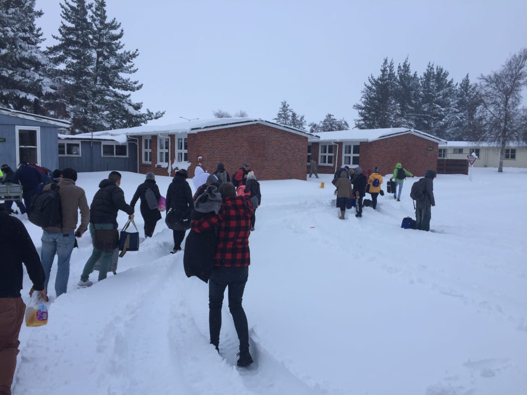The NZ Army rescued stranded travellers on Thursday and drove them to  Waiouru.