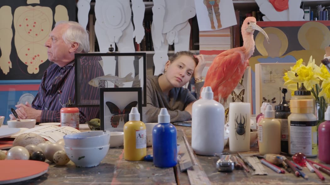 Peter Greenaway and his daughter Pip in a scene from The Greenaway Alphabet.