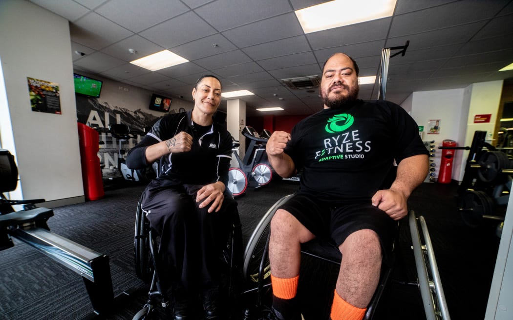 John Fiu with his trainer and mentor AJ Pouoa
