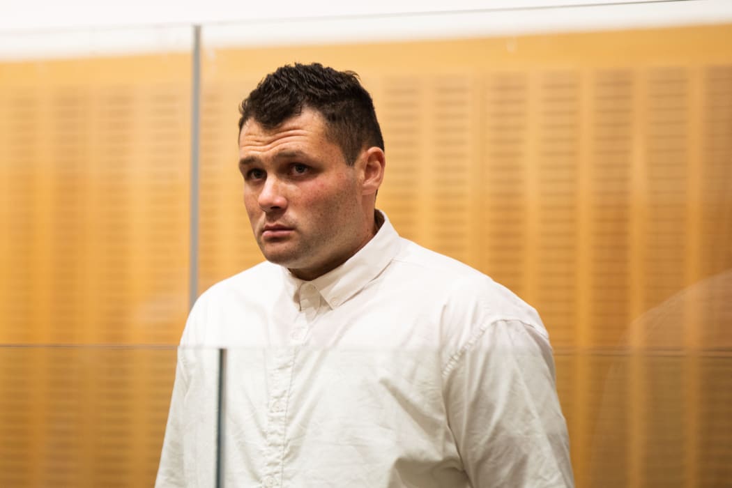 Mark Ronald Garson being sentenced today for the murder of Sean McKinnon and threatening to kill his partner Bianca Buckley.