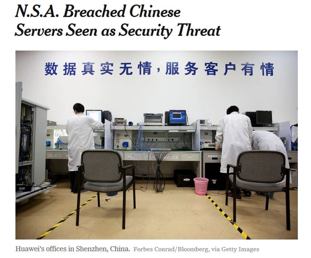 New York Times report on NSA hacking of Huawei