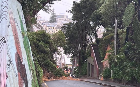 Slip blocks The Terrace in Wellington