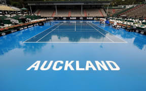 Rain has delayed play at the ASB Tennis Classic.