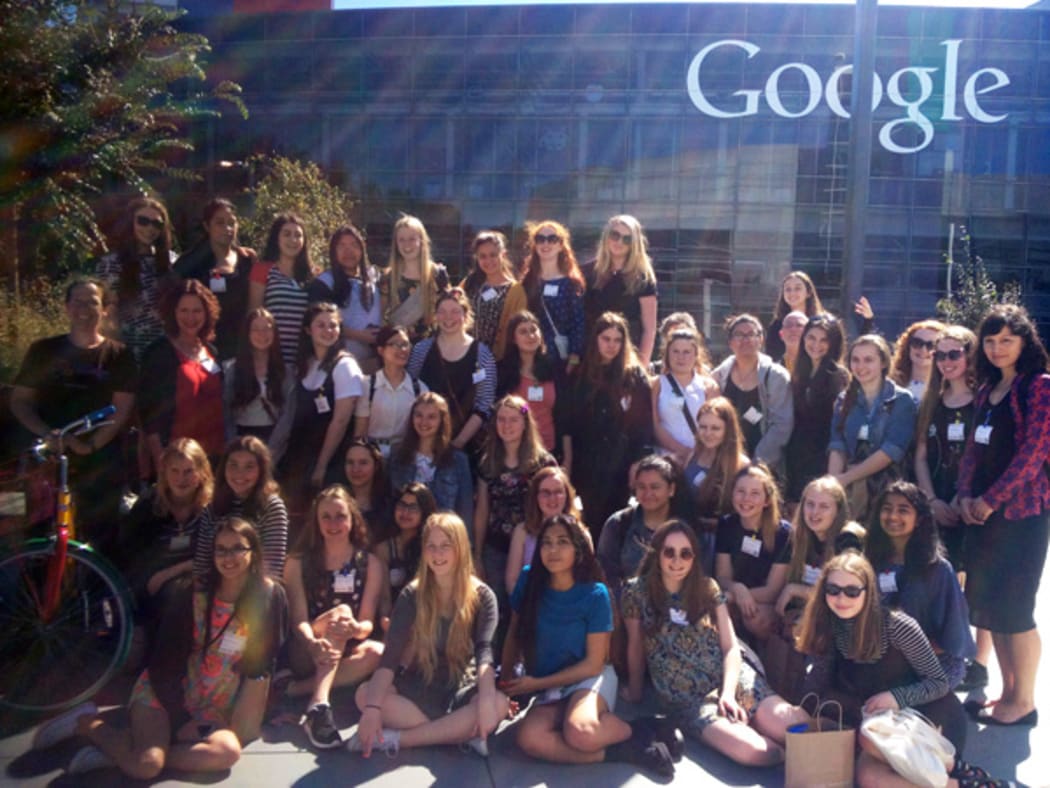 Wellington East Girls' College students at Google.