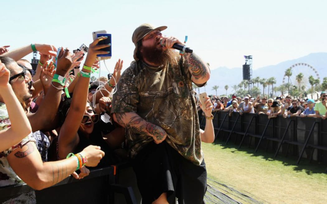 Action Bronson performing at Coachella 2015.