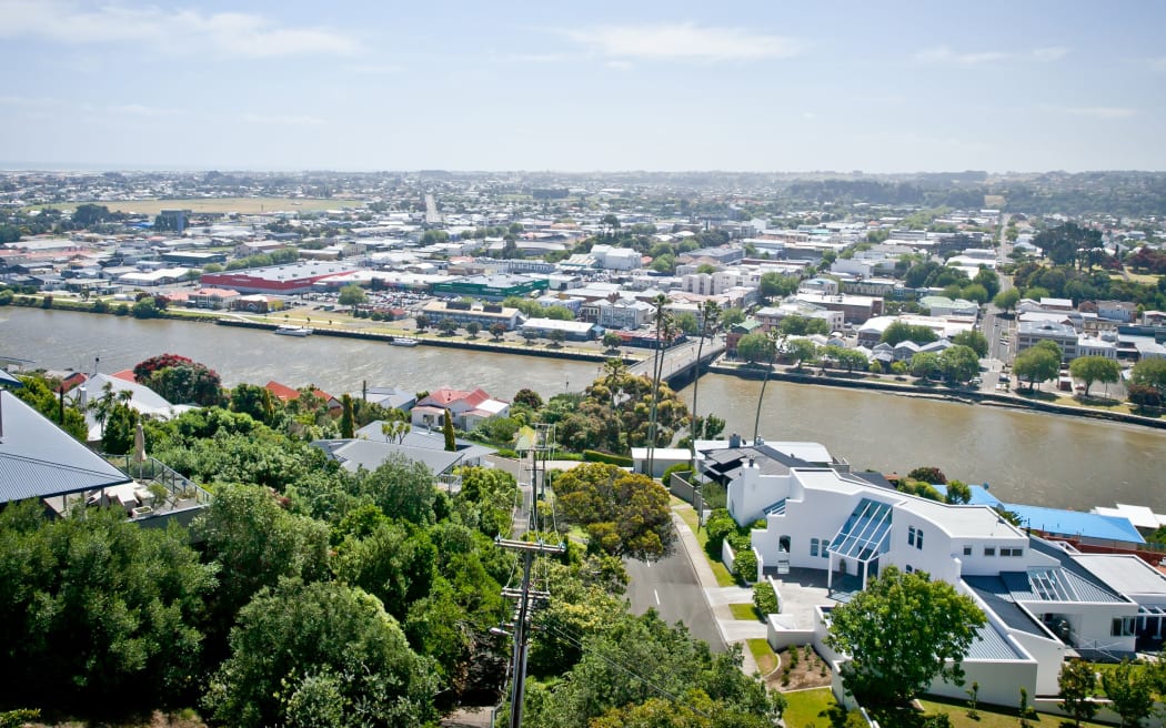 Overlooking the Whanganui River and City New Zealand. Photo taken from Durie Hill.