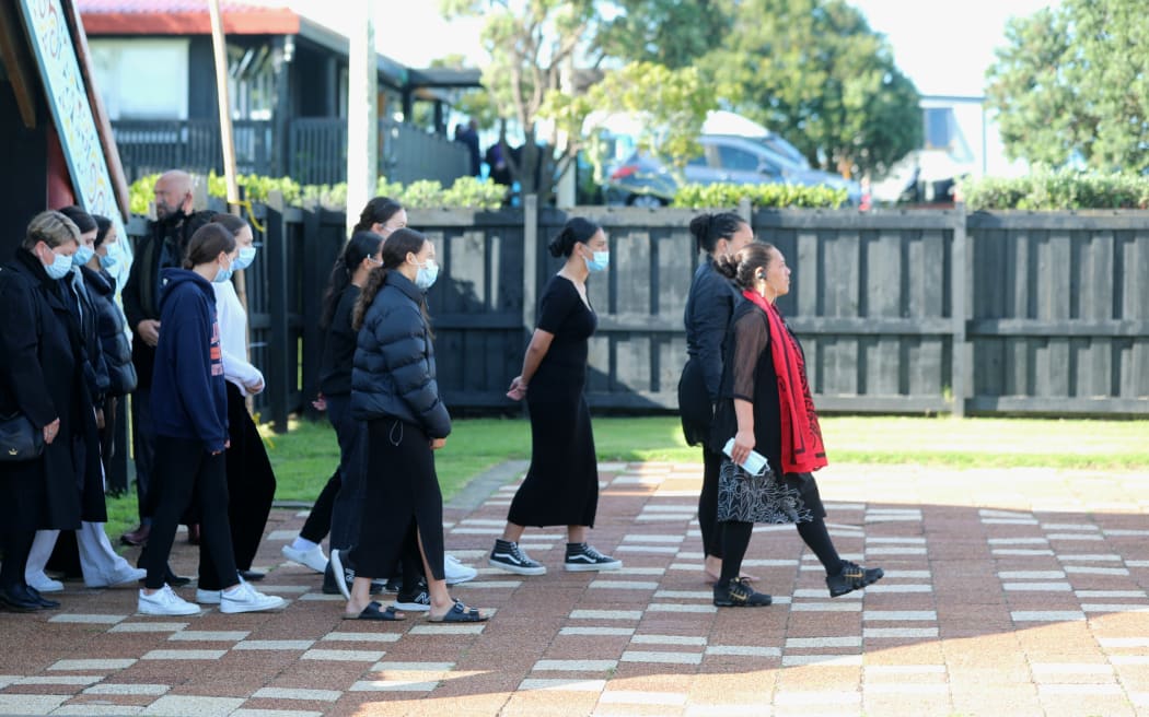 Gatherers mourn the loss of Joe Hawke during his tangi at Ōrākei Marae