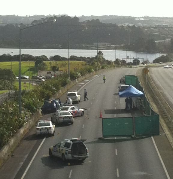 The pursuit ended on this stretch of motorway.