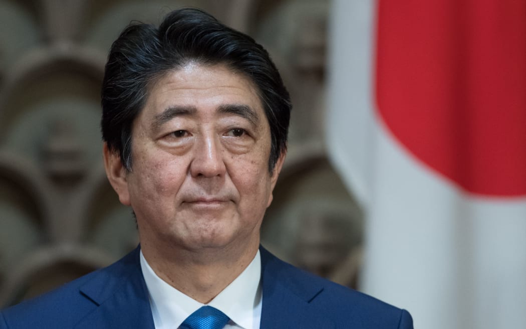 2995555 16.12.2016 December 16, 2016. Japanese Prime Minister Shinzo Abe during the signing of joint documents following a meeting in Tokyo with Russian President Vladimir Putin. Sergey Guneev / Sputnik (Photo by Sergey Guneev / Sputnik / Sputnik via AFP)
