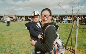 Ruby Tan and her donor conceived son in Auckland