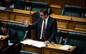 National MP Cameron Brewer speaks during the First Reading of the Restoring Citizenship Removed By Citizenship (Western Samoa) Act 1982 Bill, 10 April 2024.