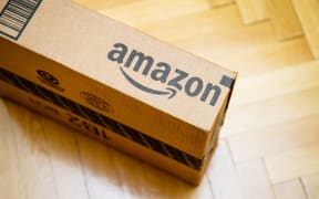 Amazon logo on package.