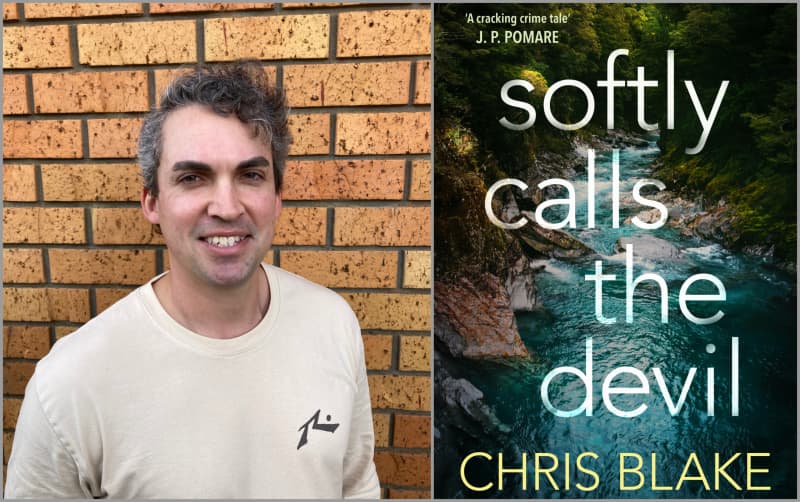 Chris Blake and the cover of his book.