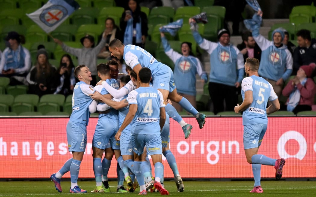 Melbourne City players celebrate