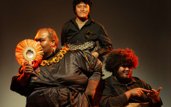 The cast of Tafatolu perform at Basement Theatre.