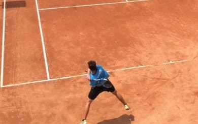 Tahiti's Heve Kelley competing for Pacific Oceania in the Davis Cup tie in Iran.