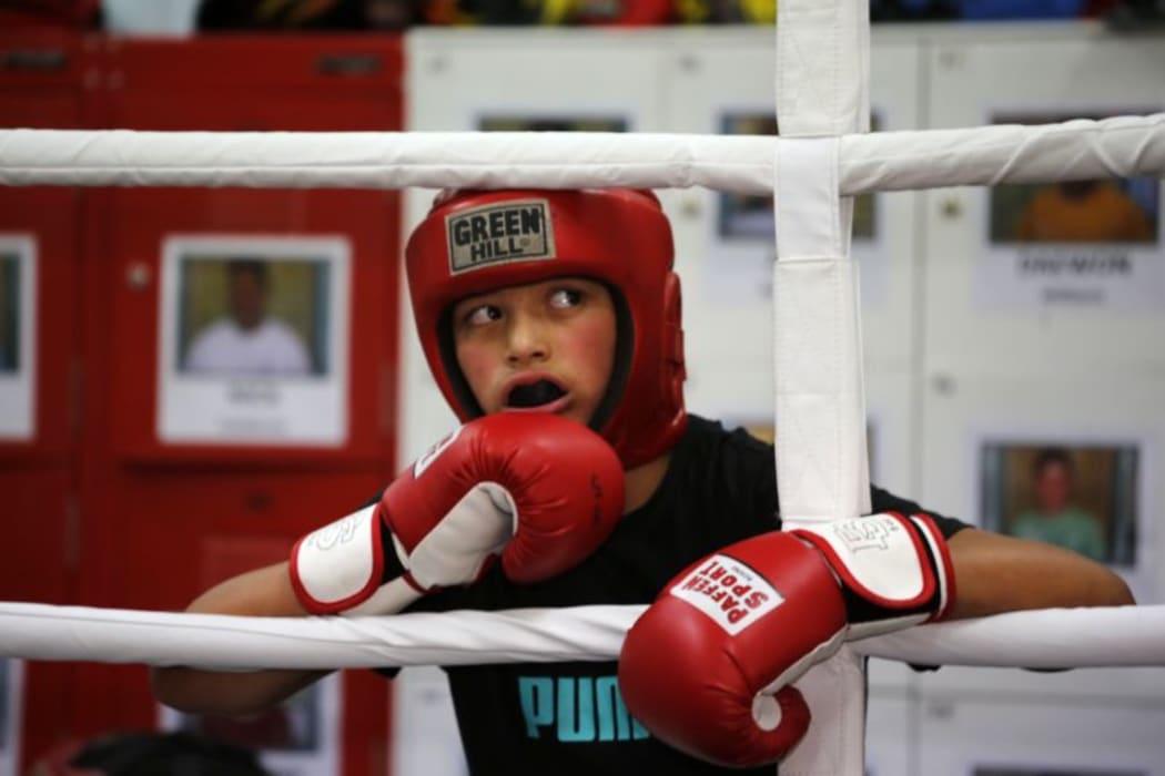 A young boxer at Billy Graham's Naenae Boxing Academy in Lower Hutt.