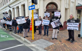 Otago Daily Times journalists on strike on 10 October 2023.