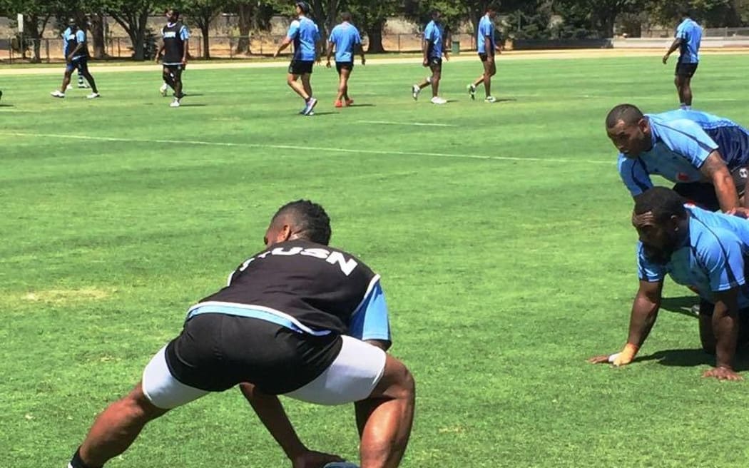 The Flying Fijians in training before their Pacific Nations Cup clash with Samoa.