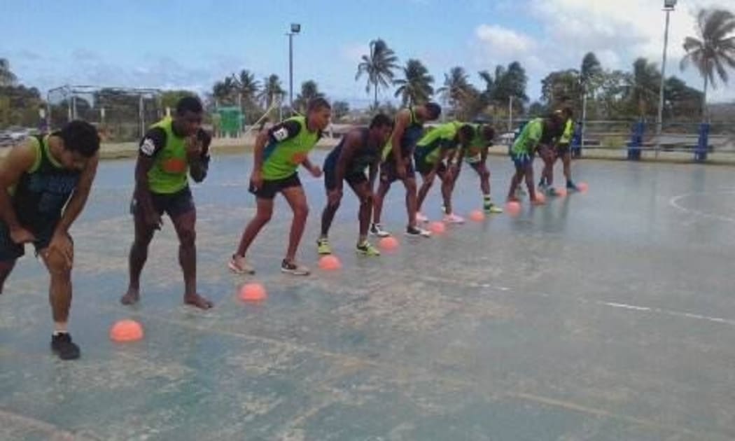 Members of the Canberra Raiders academy in Fiji are put through their paces.