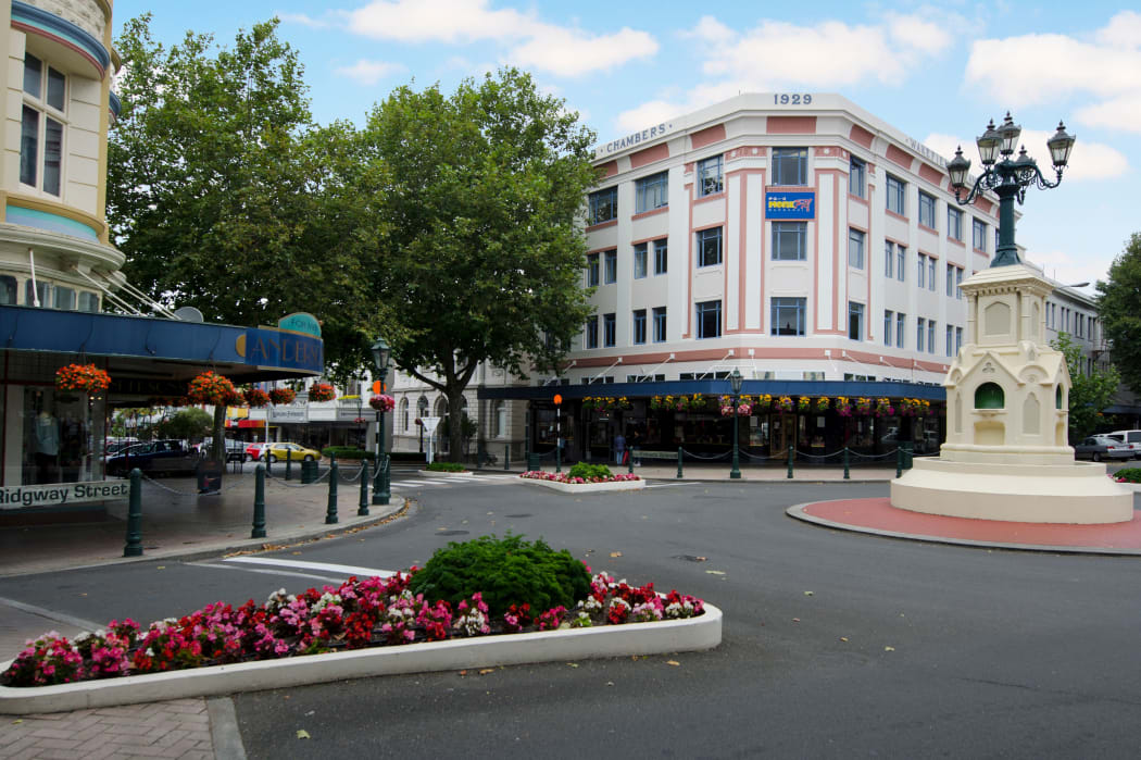 WhANGANUI - FEB 22:The Watt Fountain in Victoria Avenue on February 22 2013 in Wanganui New Zealand.Wanganui was shortlisted as one of 21 Intelligent Communities worldwide for 2013.
