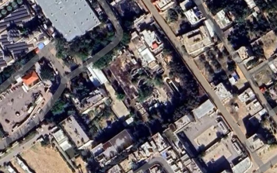 Analysis of satellite imagery shows the building highlighted by the IDF are in a school 150-200 metres away.