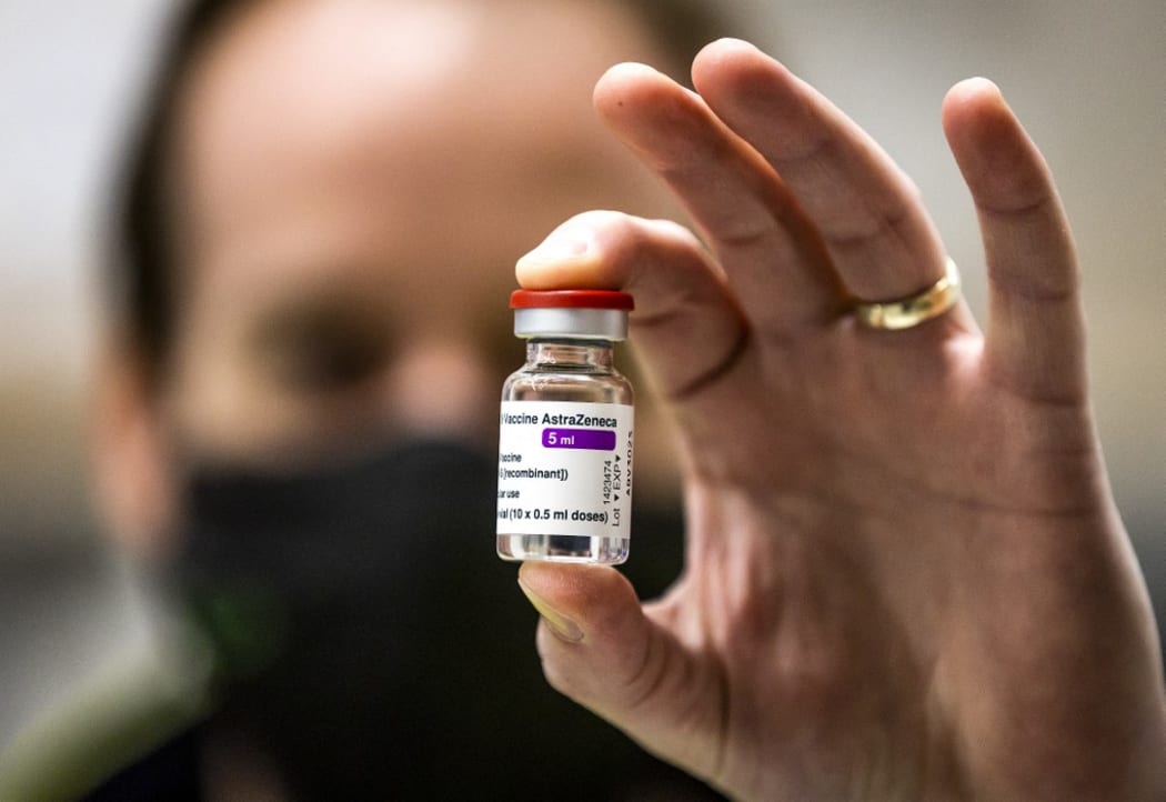 A vial of the AstraZeneca's Covid-19 vaccine in a cold store.