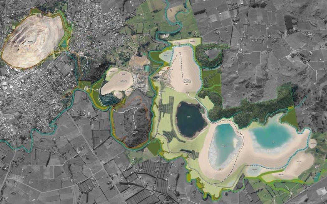 Plans for OceanaGold's proposal 
 to expand mining operations at Waihi.