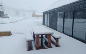 Snow at Castle Hill Village.