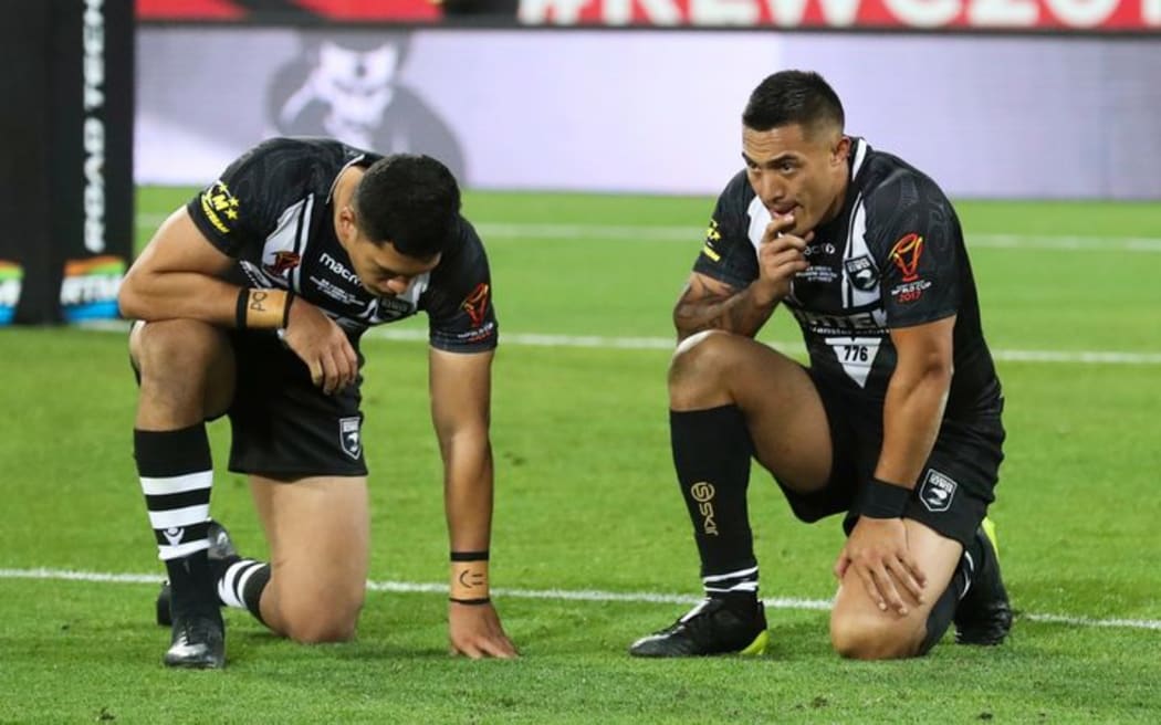 Down and out - the World Cup is over for the Kiwis.
