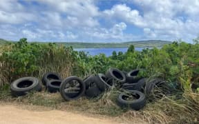 Illegal dumping incident at the entrance of Laolao Beach where a total of 37 used tires were found. 17 February 2025