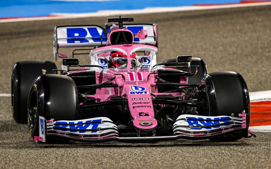 Sergio Perez racing for the Racing Point team.