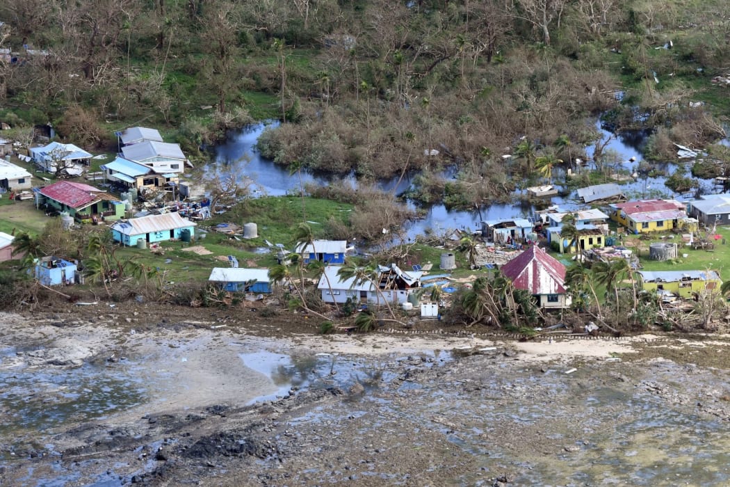 Devastation on a Kadavu coastal village in Fiji from TC Harold