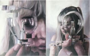 Year 12 painting work by Northcote College student Anya Watt