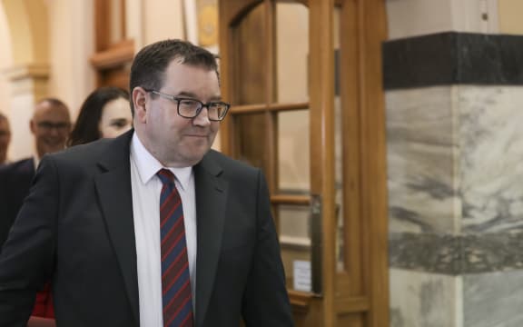 Grant Robertson on his way to deliver the budget to parliament