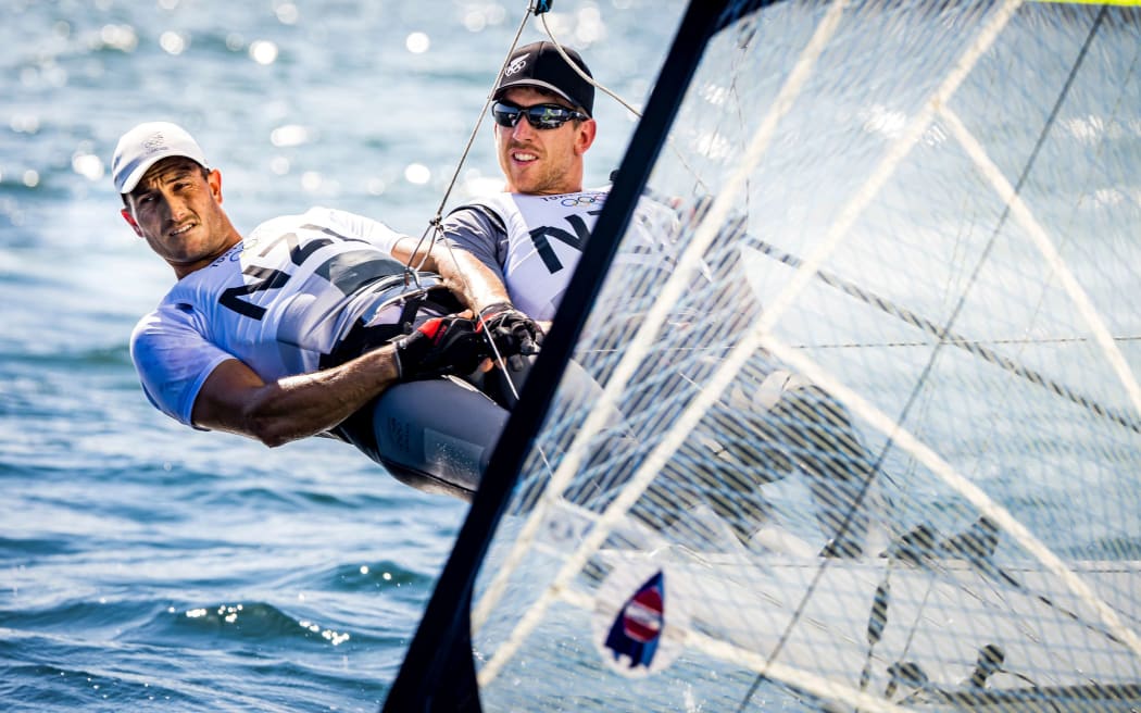 Peter Burling and Blair Tuke (NZL) 49er Men on 24th July 2021.