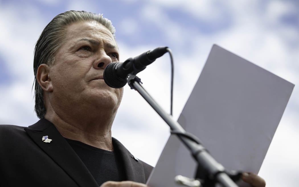 Pro-Israel Protestors, led by Brian Tamaki, demonstrate at Parliament