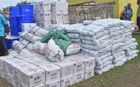 Relief supplies ready to be deployed to the remote islands.