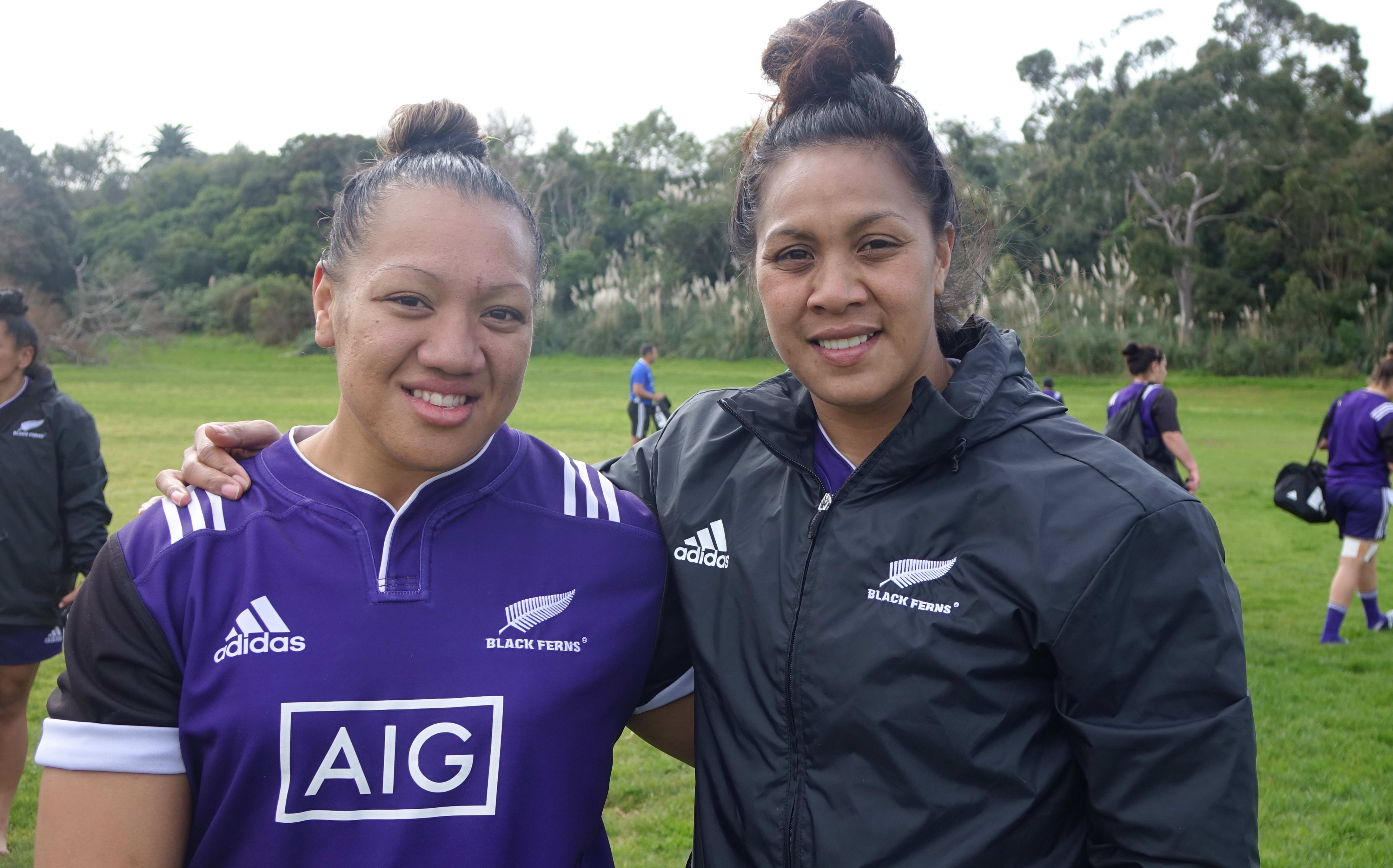 Black Ferns Toka Natua and Linda Ituna at the last training before heading to the Rugby World Cup in Ireland