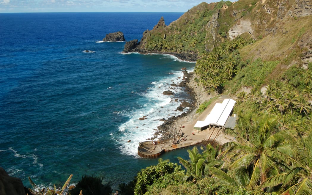 Pitcairn view of boat harbour, 2006.