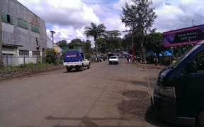 Street in Goroka, capital town of Papua New Guinea's Eastern Highlands province.
