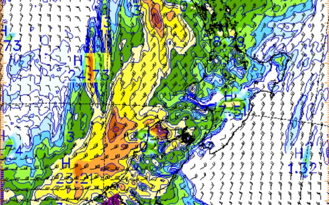Weather map for Thursday