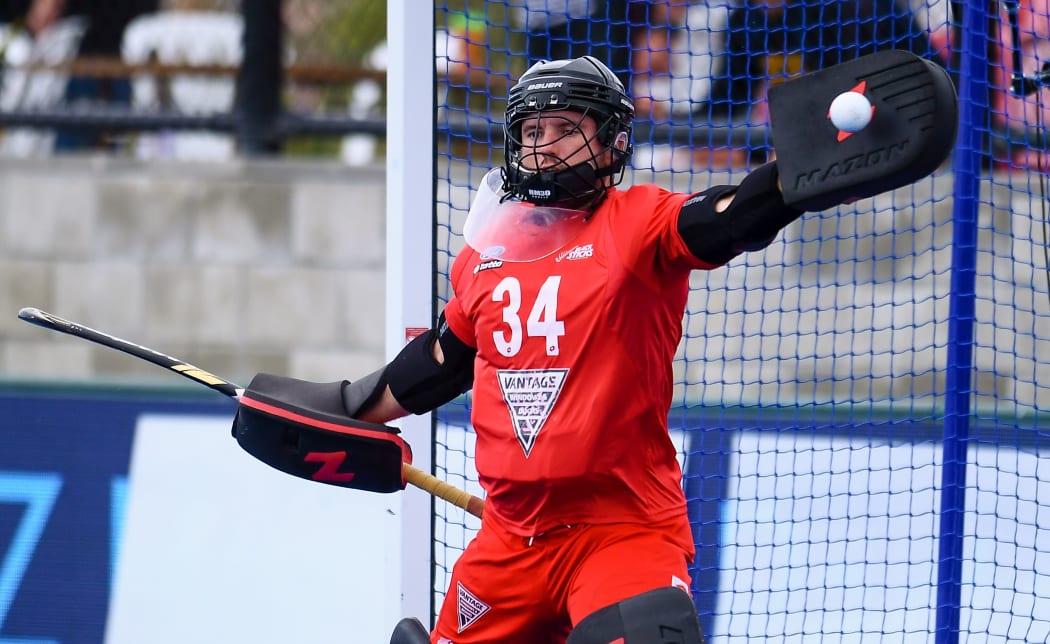 Black Sticks goalkeeper Leon Hayward.