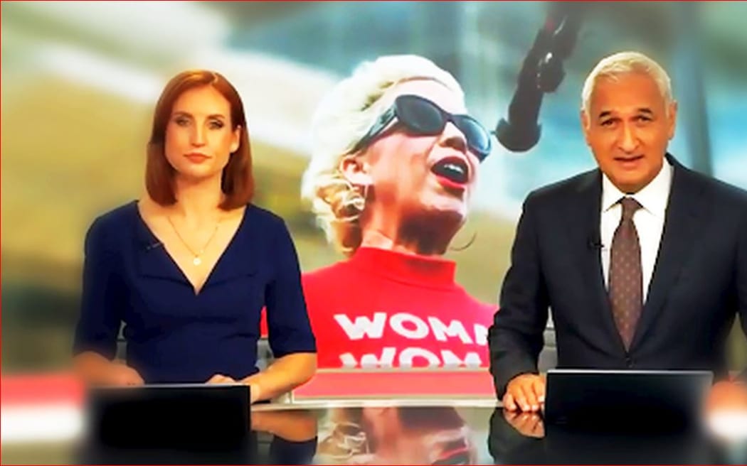 Newshub at 6 reports the arrival of the UK activist known as Posie Parker.