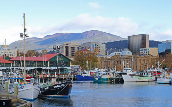 A cityscape of Hobart, Tasmania, Australia