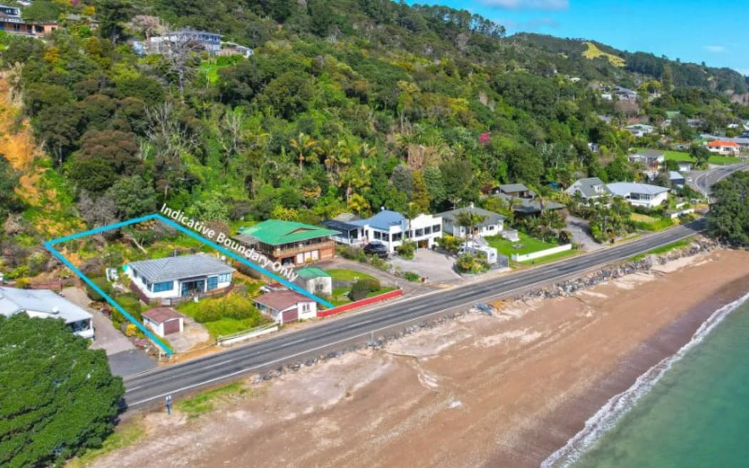 A house hit by a landslide in Coromandel region